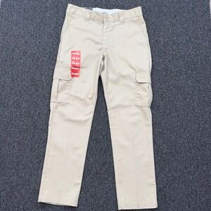Dickies Flex Slim Fit Straight Leg Cargo Pants Mens 34x32 Khaki NEW workwear
